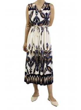 Vestito fantasia lungo scollo a V